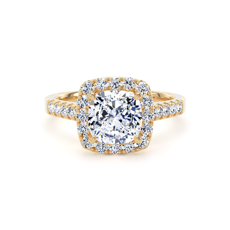 1.92ct Cushion Cut Halo Set Lab Grown Diamond Certified Solitaire Ring (Chs01)