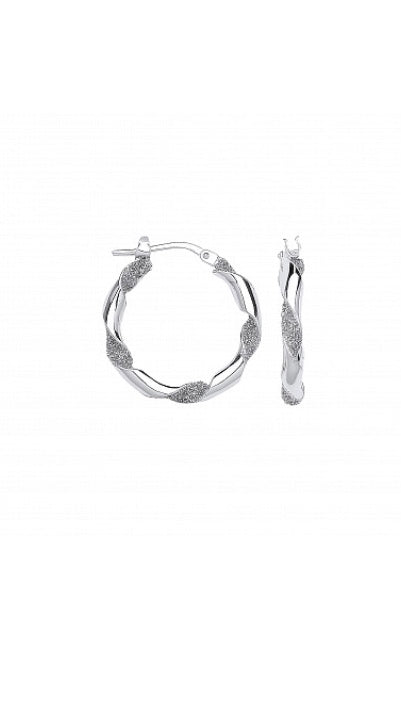 Silver Hoop Creole Earrings (Ser0644)