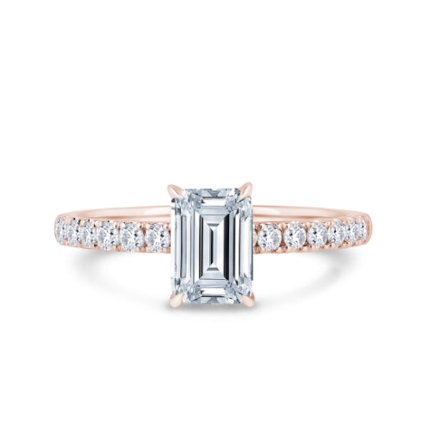 1.40ct Emerald Cut Lab Grown Certified Diamond Solitaire Ring. (Ess02)