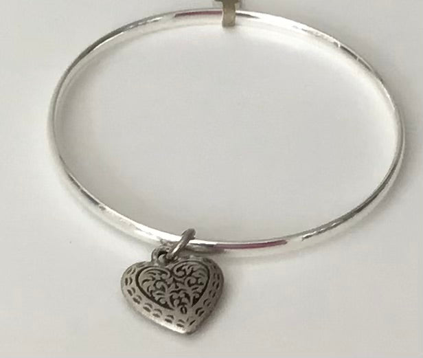 Danon Engraved Heart Bangle