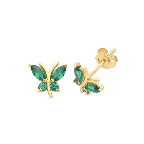 9ct Butterfly Stud Earrings (Es1602e)