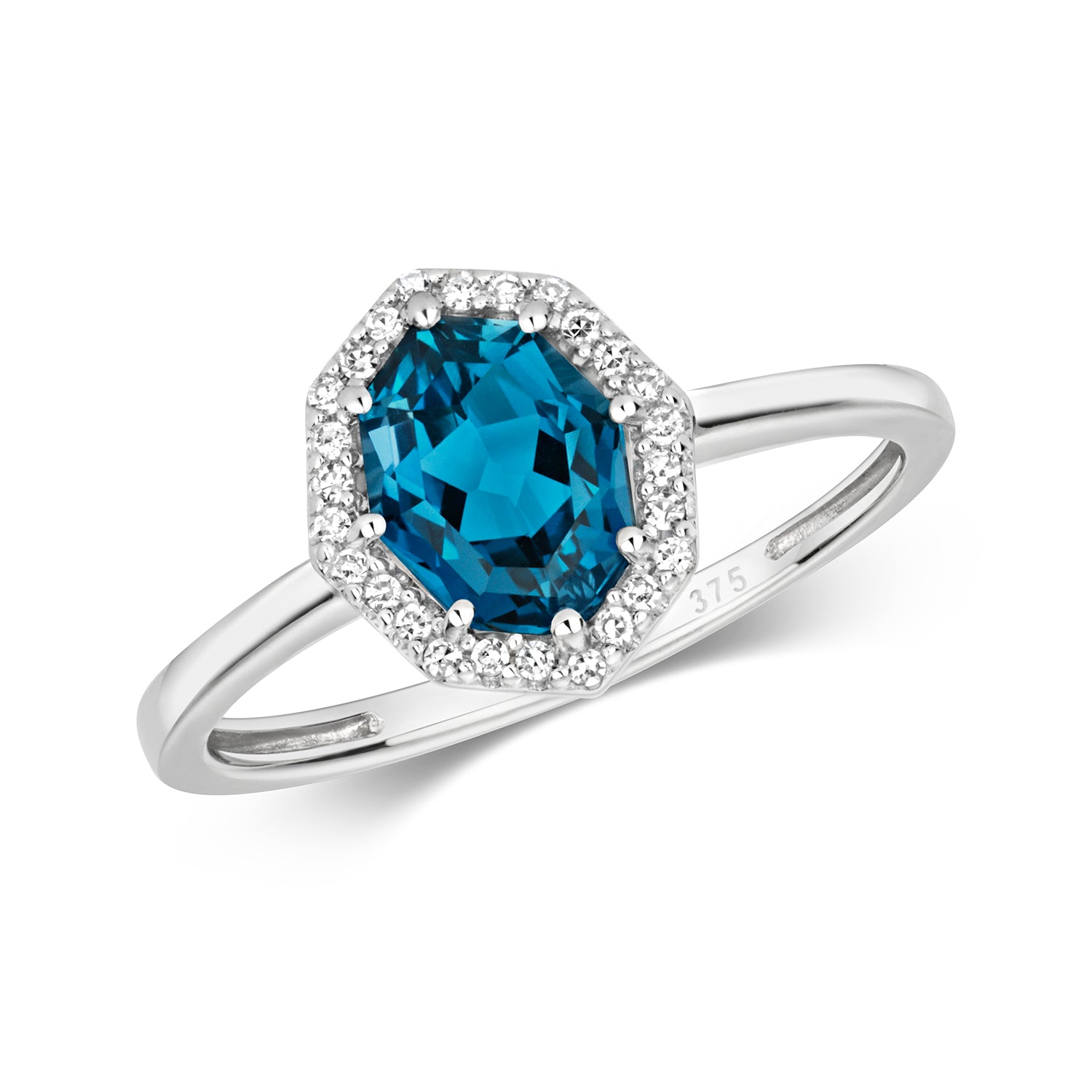 London Blue Topaz & Diamond Ring (Rd486wlb)