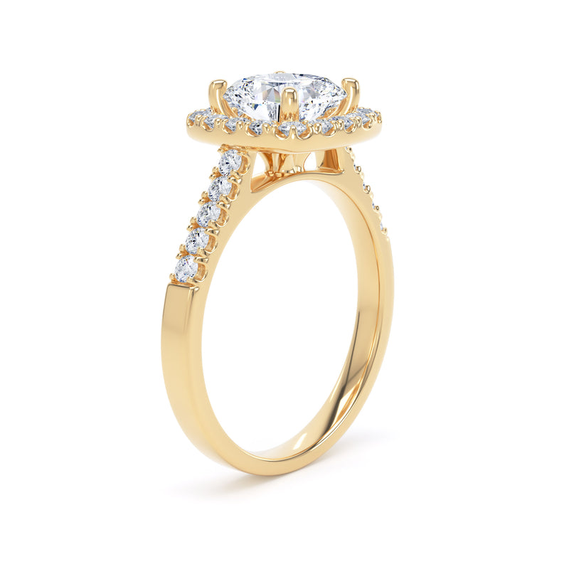 1.92ct Cushion Cut Halo Set Lab Grown Diamond Certified Solitaire Ring (Chs01)