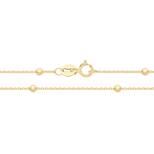 9ct Yellow Gold Rolo & Bead Chain (Ch574/20)