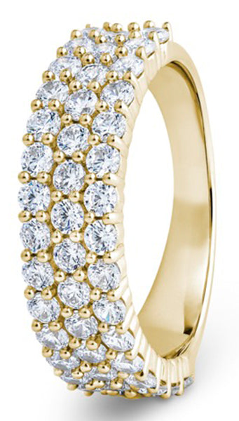 9ct 1.20ct Round Brilliant Cut Triple Row Claw Wedding Ring (Trc-610-040-120)