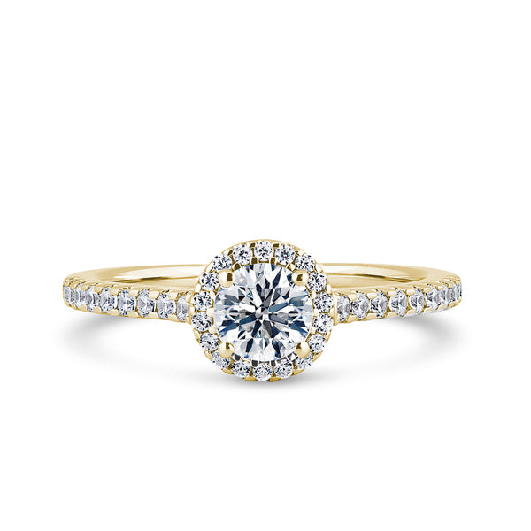 1.13ct Halo Set Round Diamond Solitaire Ring (R16747a)