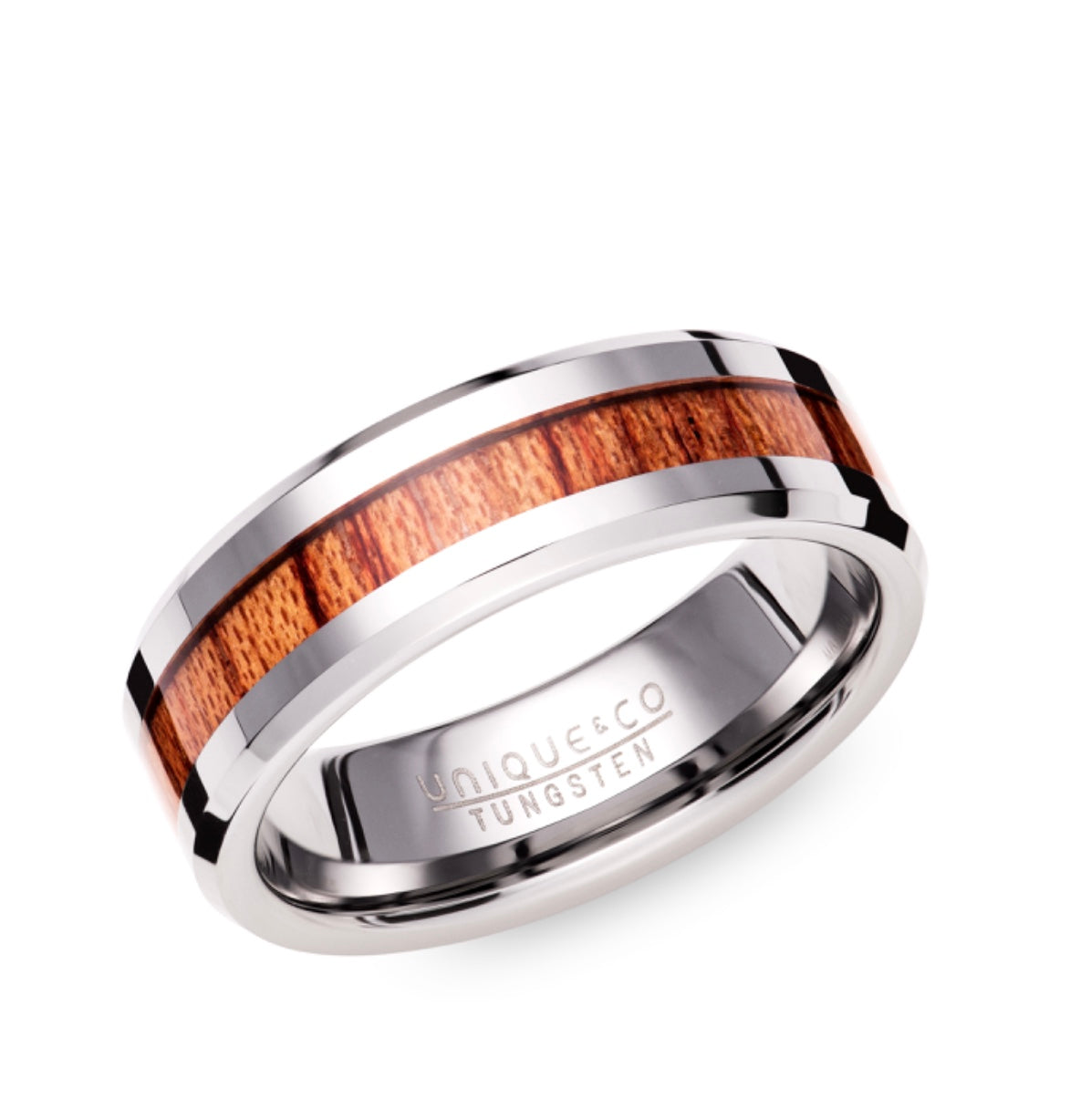 Tungsten 7mm Wood Inlay Wedding Ring (TUR 148)
