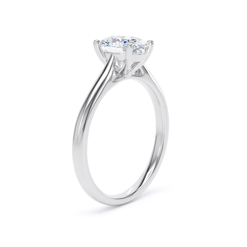 1.27ct Halo Set Oval Lab Grown Diamond Solitaire Ring (Opp01-pt)