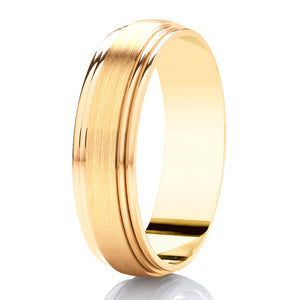 9ct White Gold Satin & Polished 6mm Wedding Ring (DC003bc)