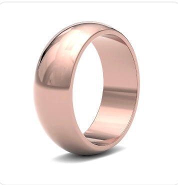 9ct 8mm Medium D Shape Wedding Ring (8Gmd-9r)