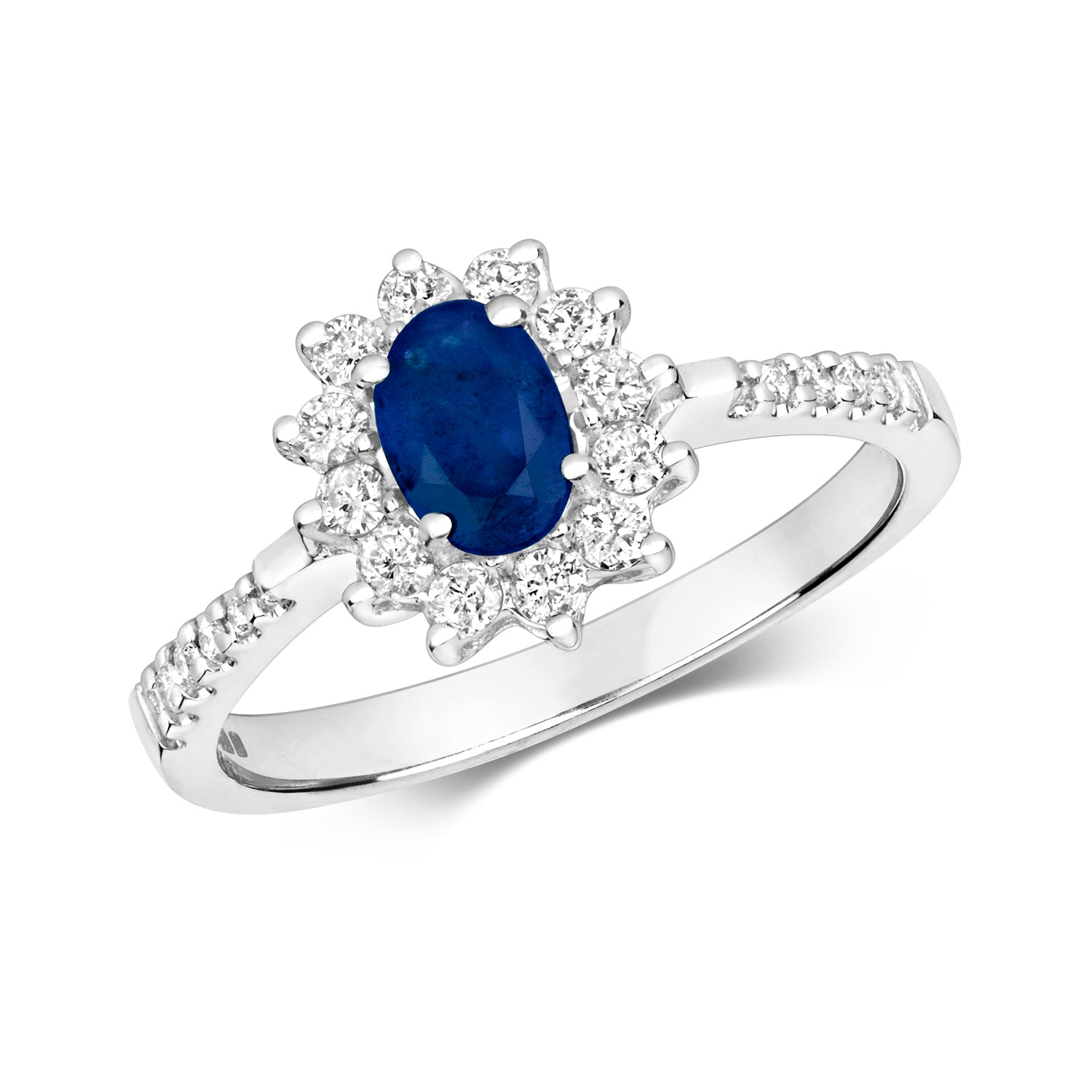 Sapphire & Diamond Cluster Ring (Rd502s)