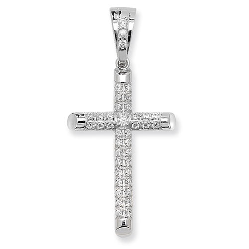 Silver Cubic Zirconia Cross (G6598)