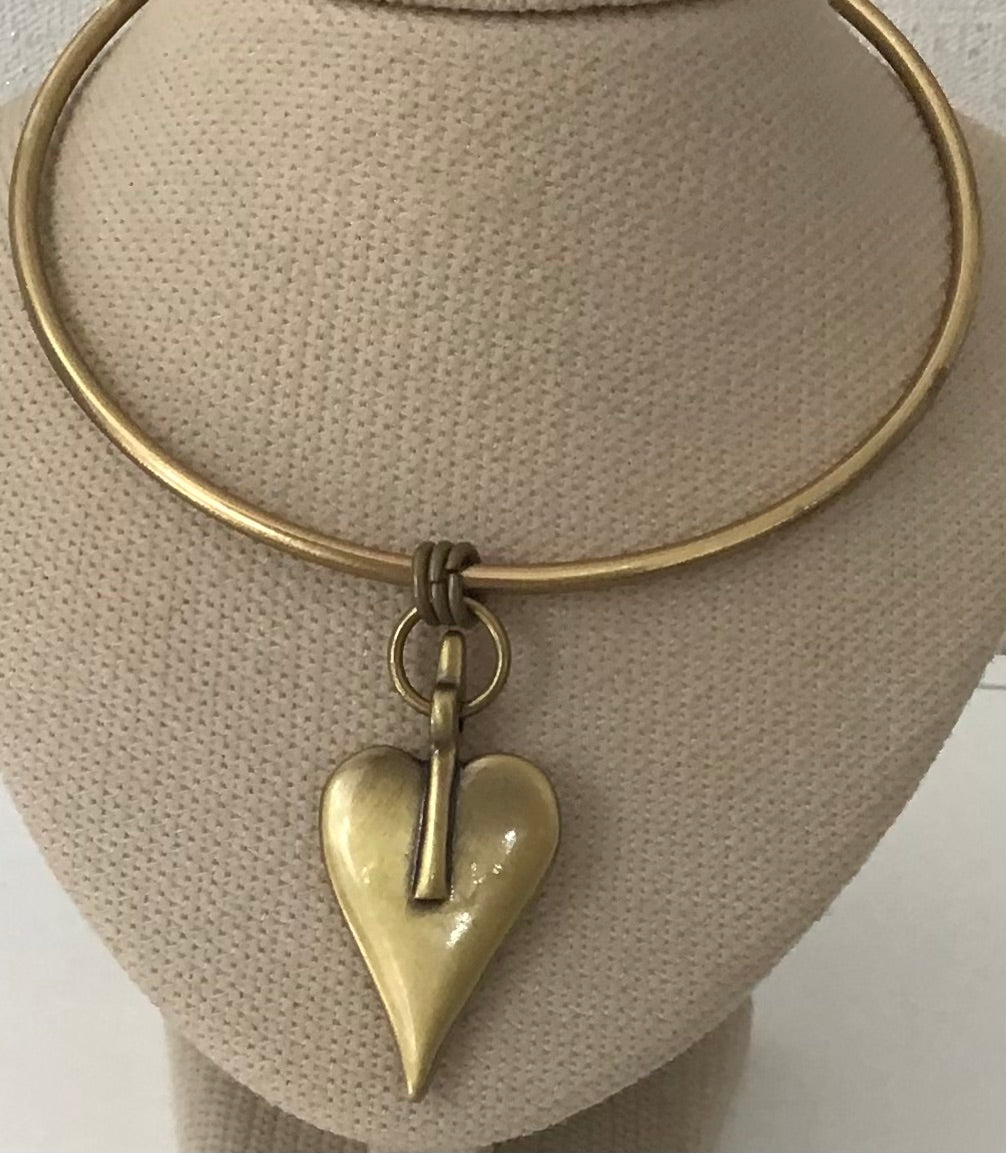 Danon Gold Plated Large Signature Heart Collar