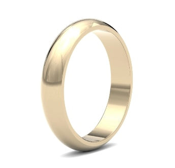 9ct 4mm Medium D Shape Wedding Ring (4Lmd-9w)