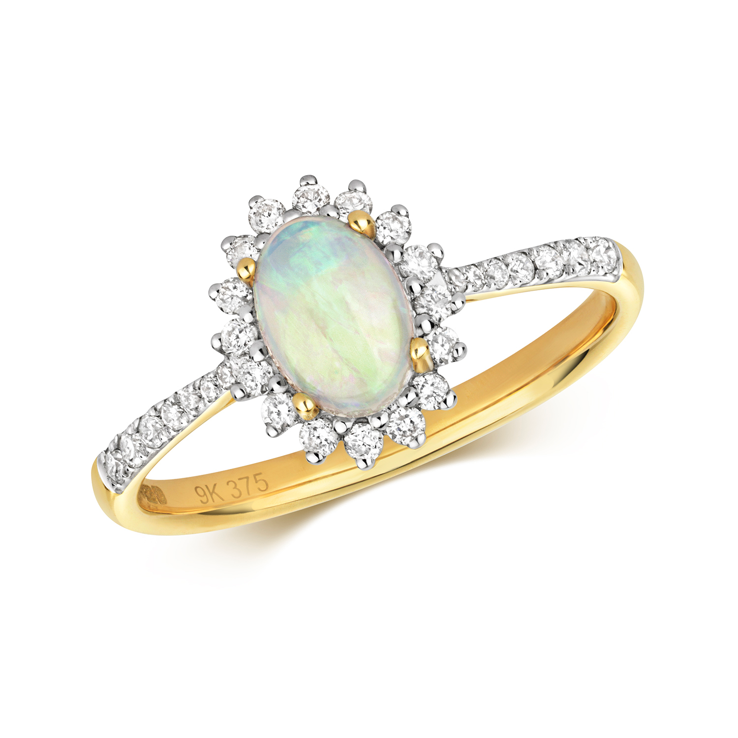 Opal & Diamond Cluster Ring (RD290)
