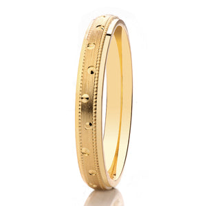 9ct Brushed Finish Court 3mm Wedding Ring (Ar504)