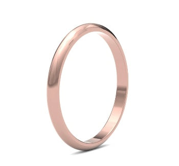 9ct 2mm Medium D Shape Wedding Ring (2Lmd-9y)