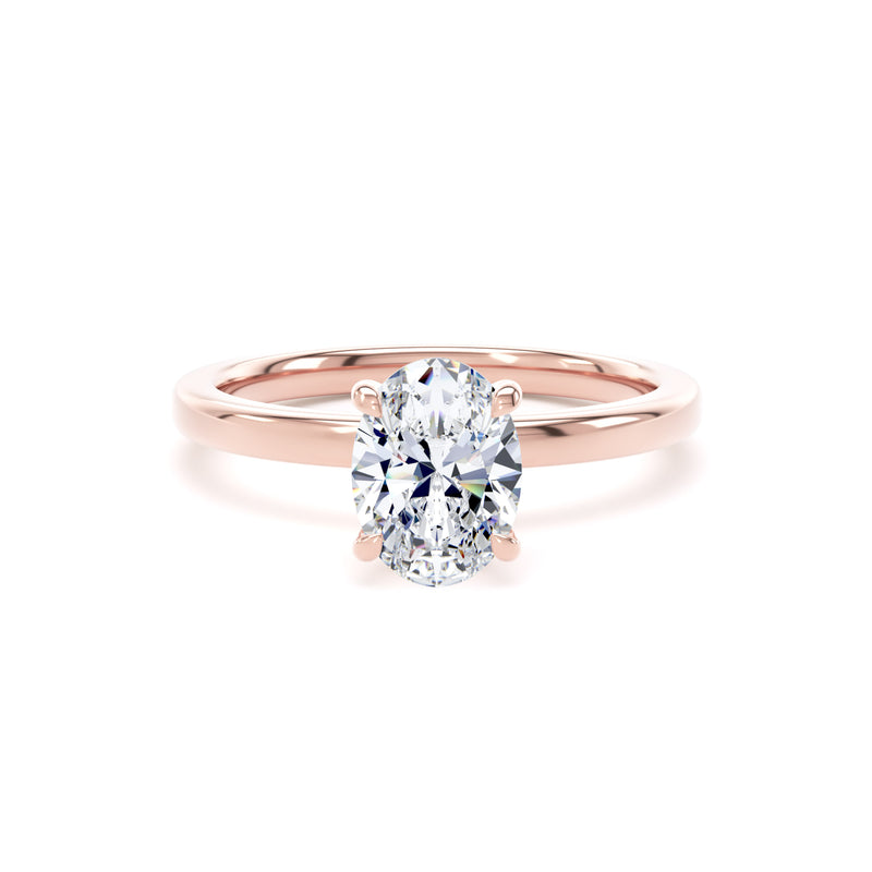1ct Halo Set Oval Lab Grown Diamond Solitaire Ring. (Opp03)