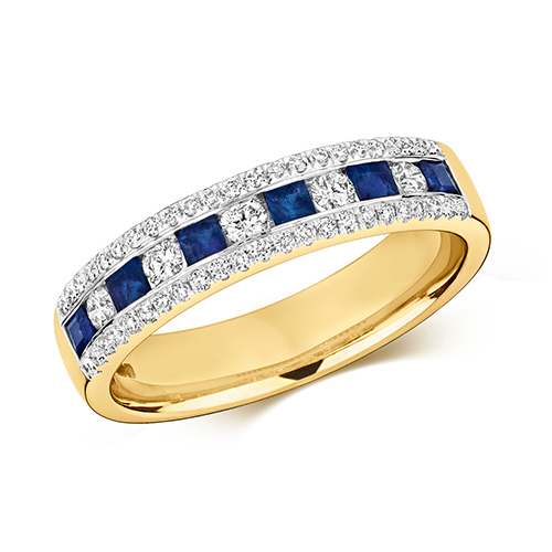 Sapphire & Diamond 3 Row Eternity Ring (RD402WS)