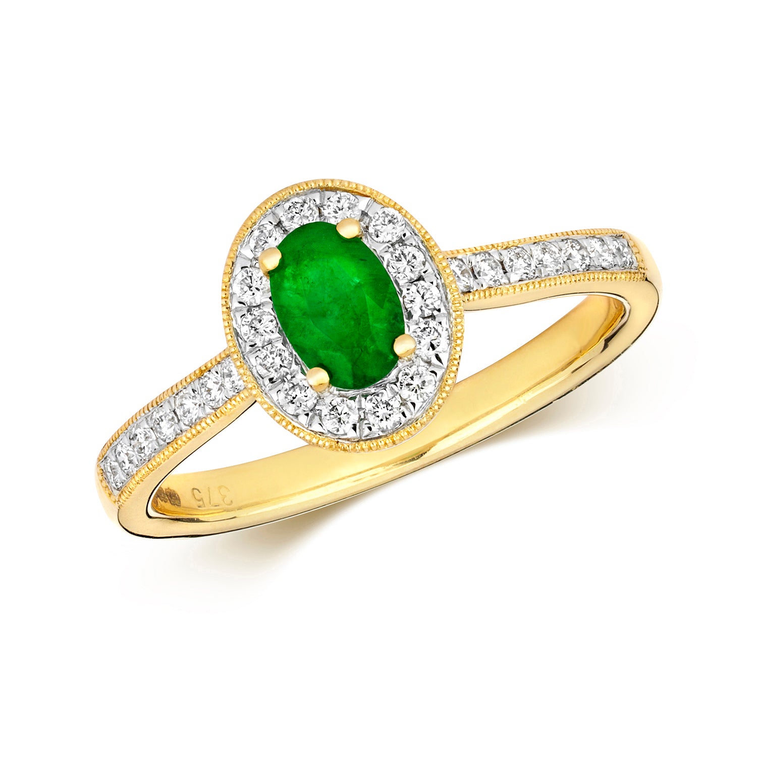 Oval Emerald & Diamond Ring (Rd416e)