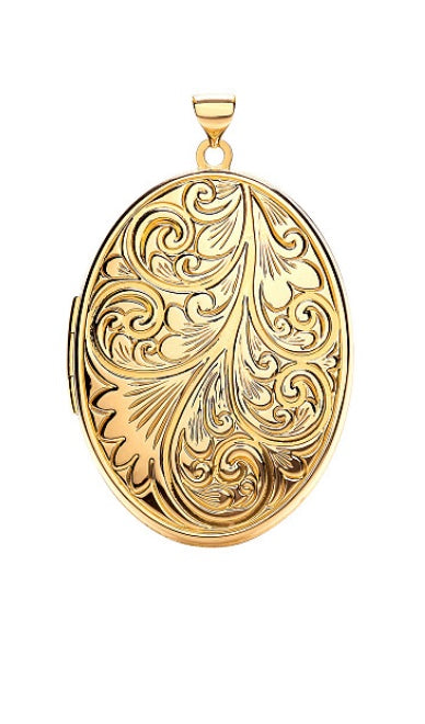 9ct Engraved Family Locket (Lk0126)