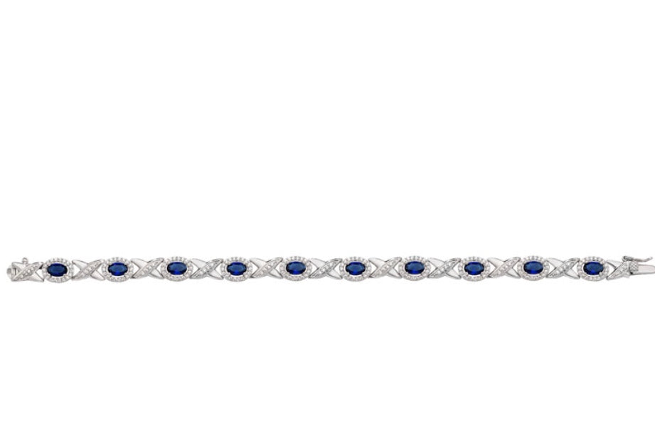 Silver Cubic Zirconia Bracelet (Sbr079b)