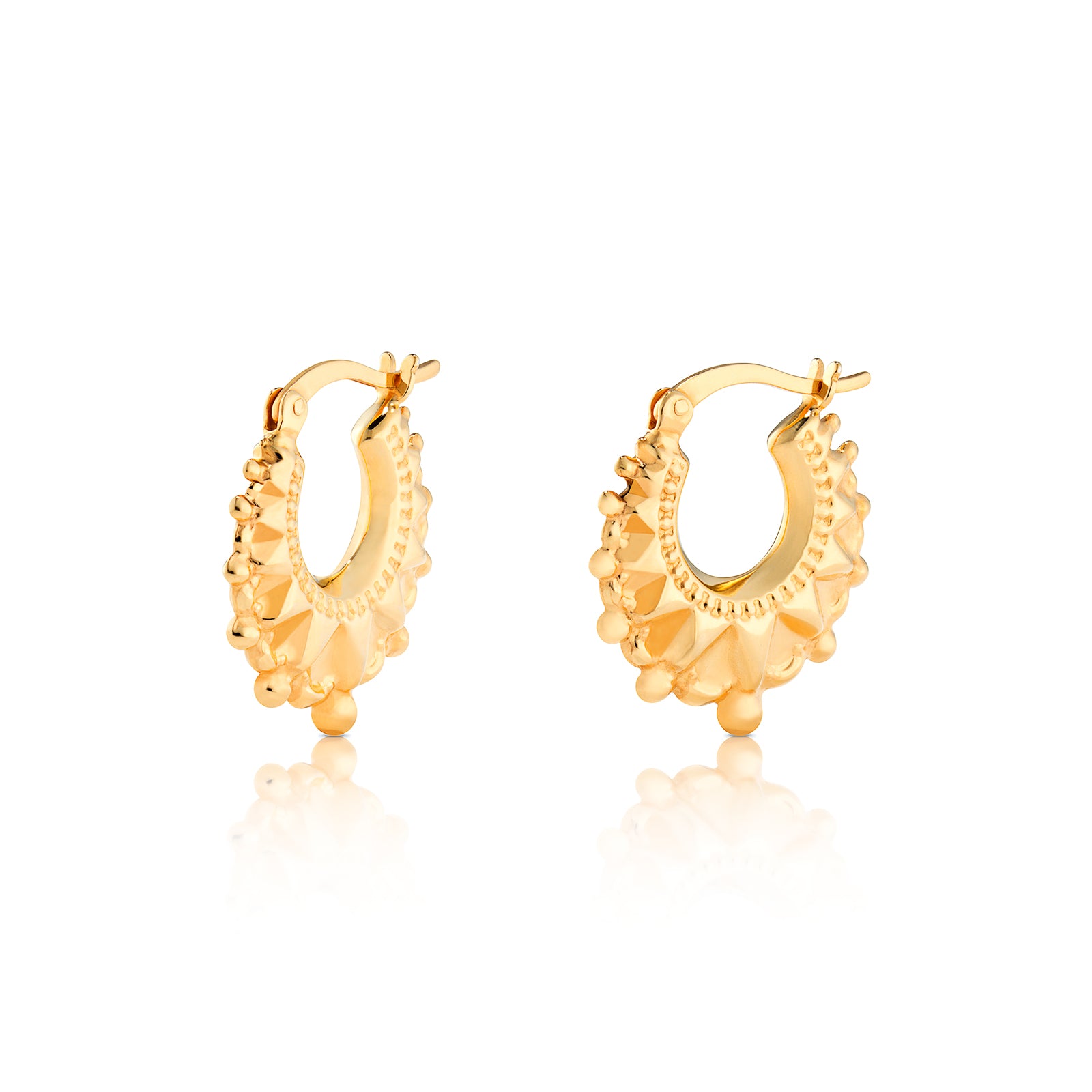 Silver Gold Plated Creole Earrings (Se233c)