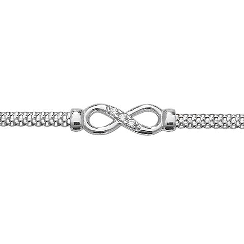 Silver Cubic Zirconia Infinity Bracelet (G3272b)