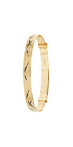9ct Yellow Gold Expanding Baby Bangle (Bn132/1)