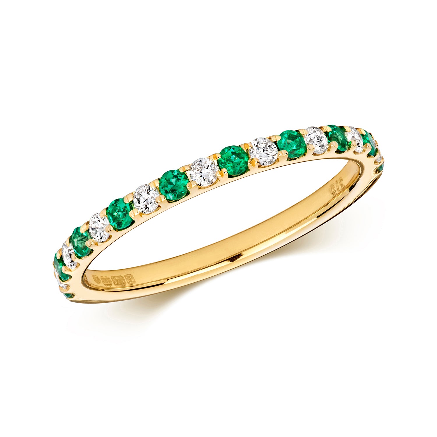 Emerald & Diamond Eternity Ring (Rd464e)