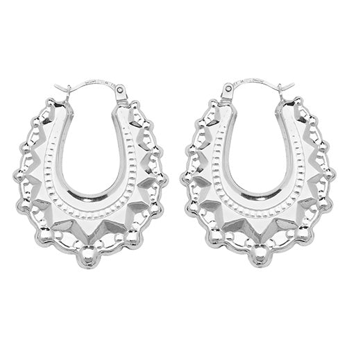 Silver Creole Earrings (G51212)