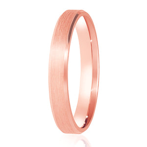9ct Brushed Finish Flat Court Wedding Ring (DC163)