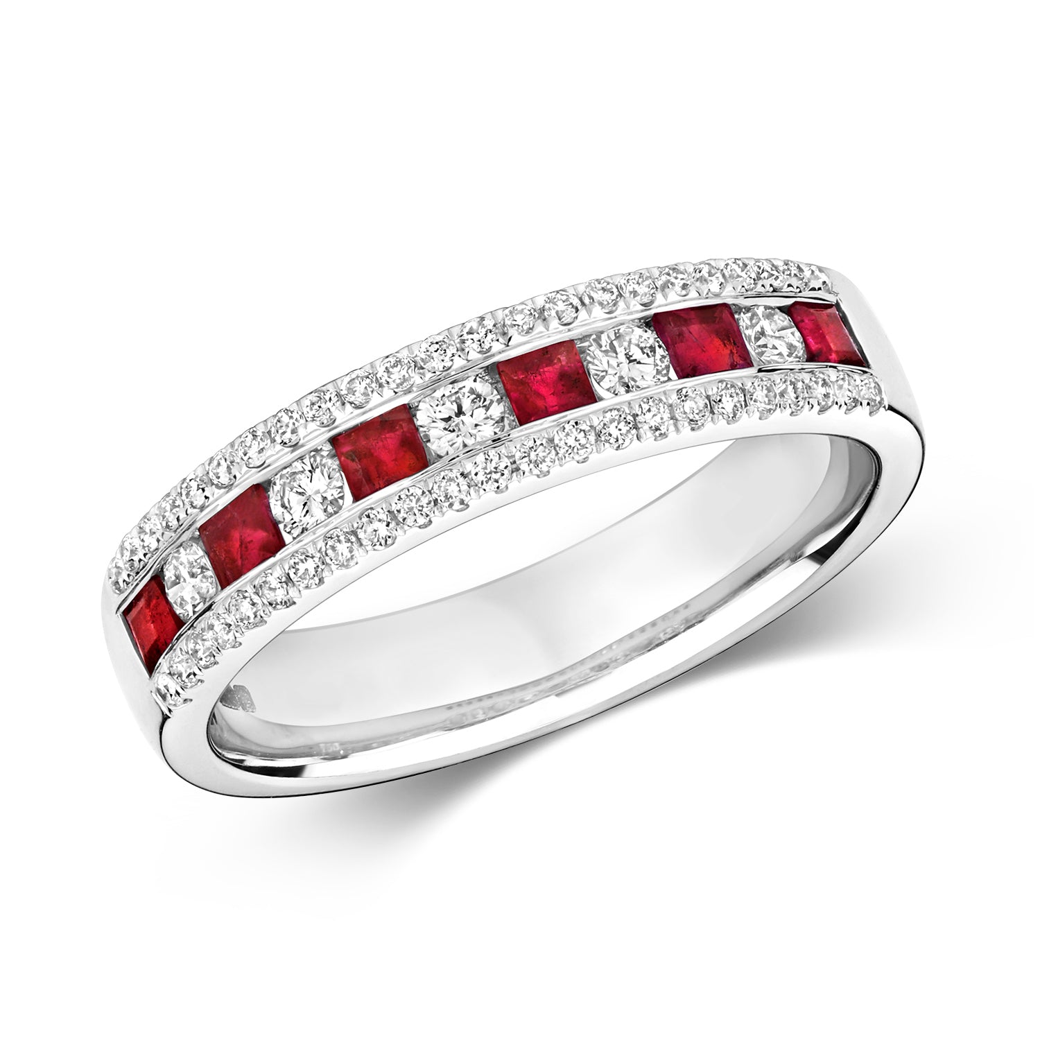 Ruby & diamond 3 row eternity ring (rd402r)