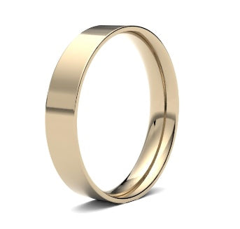 9ct 4mm Light Flat Court Wedding Ring (4Lle-9w)