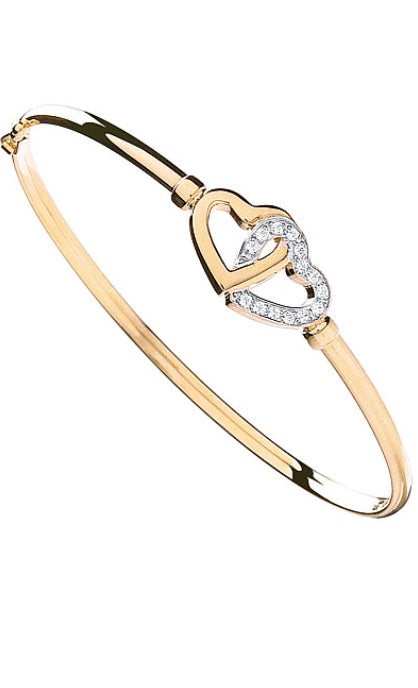 9ct Yellow Gold Cubic Zirconia Bangle (Bn0399)