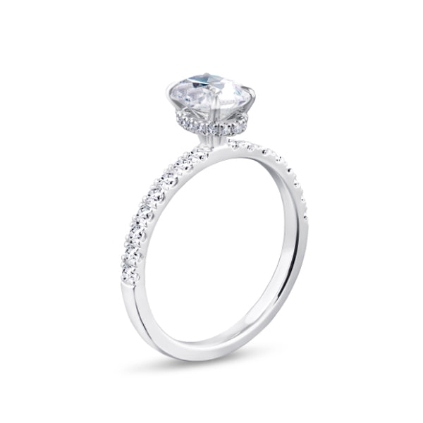 1.40ct Halo Set Oval Lab Grown Diamond Solitaire Ring.(Oss02)