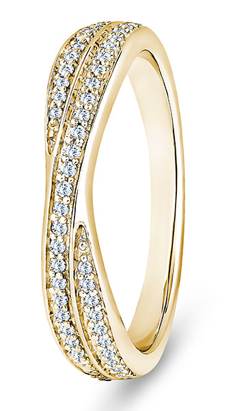 9ct Rose Gold Diamond Shaped Crossover Wedding Ring (Rib-420-050-020)
