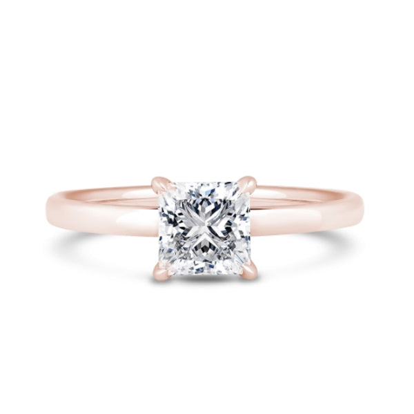 1ct Halo Set Princess Lab Grown Diamond Solitaire Ring. (Ppp02)