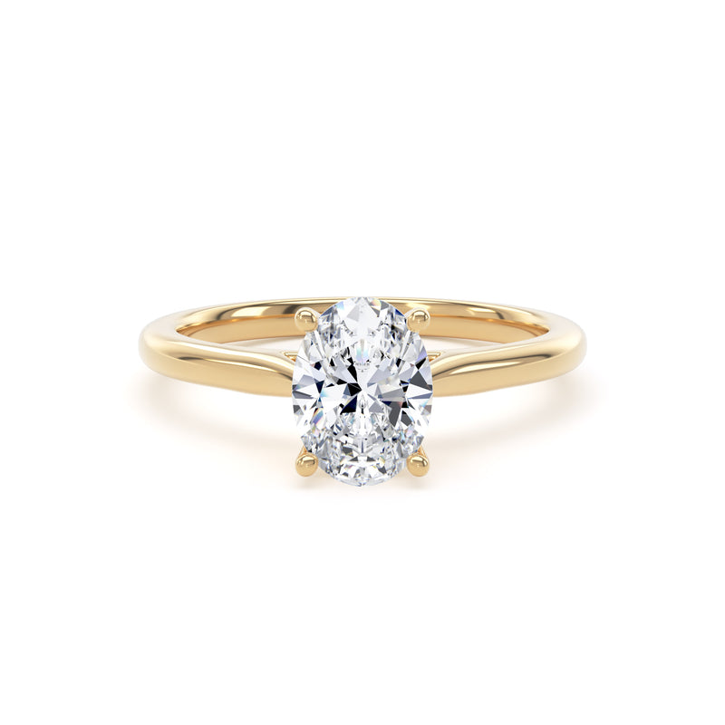 1.27ct Halo Set Oval Lab Grown Diamond Solitaire Ring (Opp01-pt)