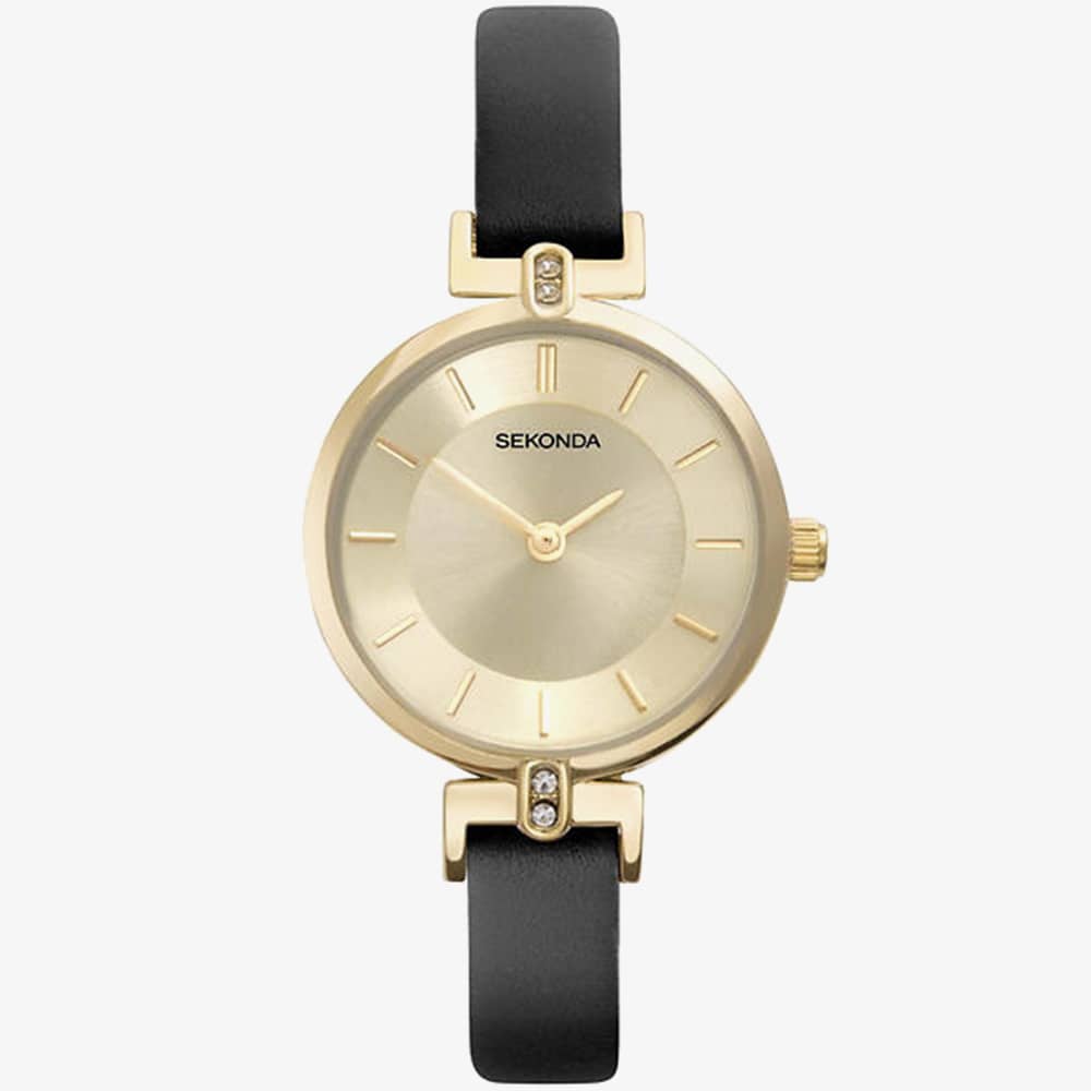 (40385) Sekonda Black Leather Ladies Watch