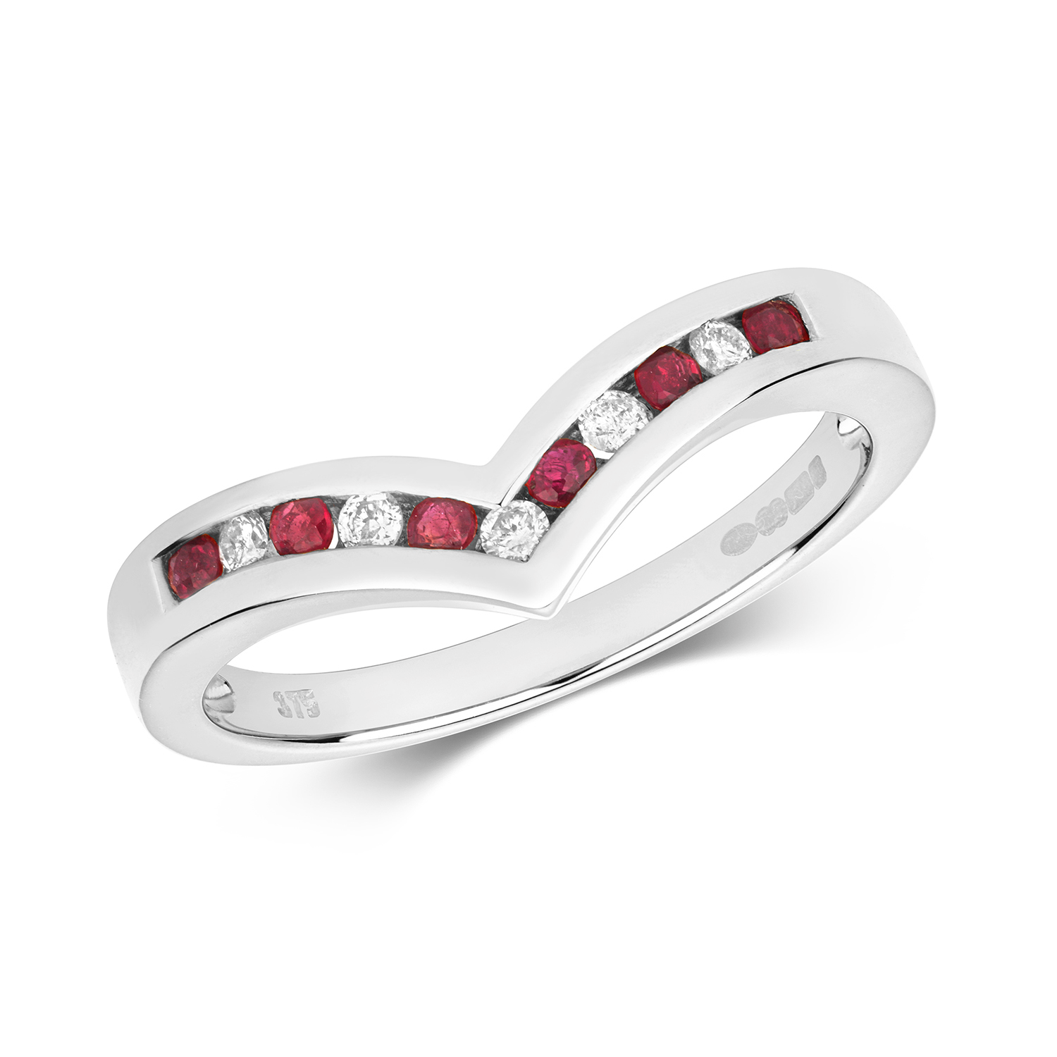 Ruby & Diamond Wishbone Ring (Rd268r)