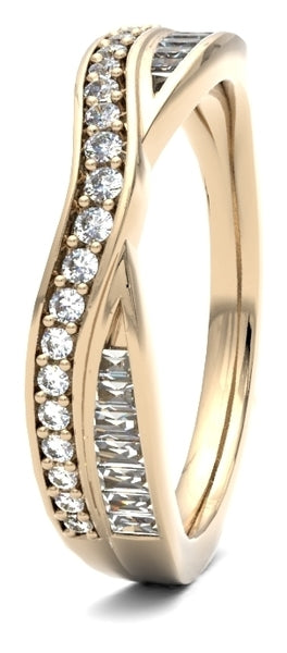 Round Brilliant & Baguette Cut Entwined Double Row (Bbe-510-040-040)