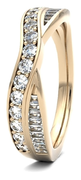 Round Brilliant & Baguette Cut Entwined Double Row (Bbe-510-040-040)