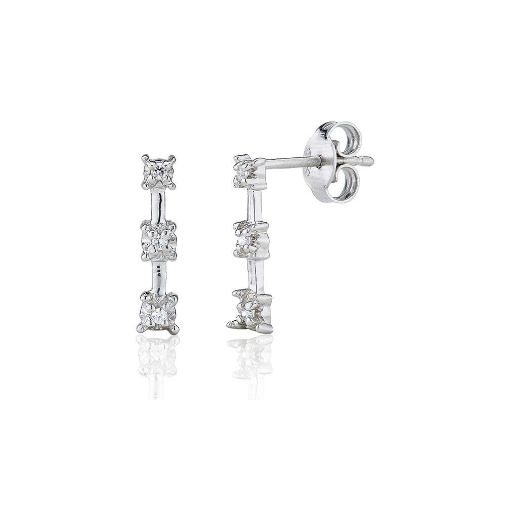 Perfection SilverTrilogy Bar Stud Earrings