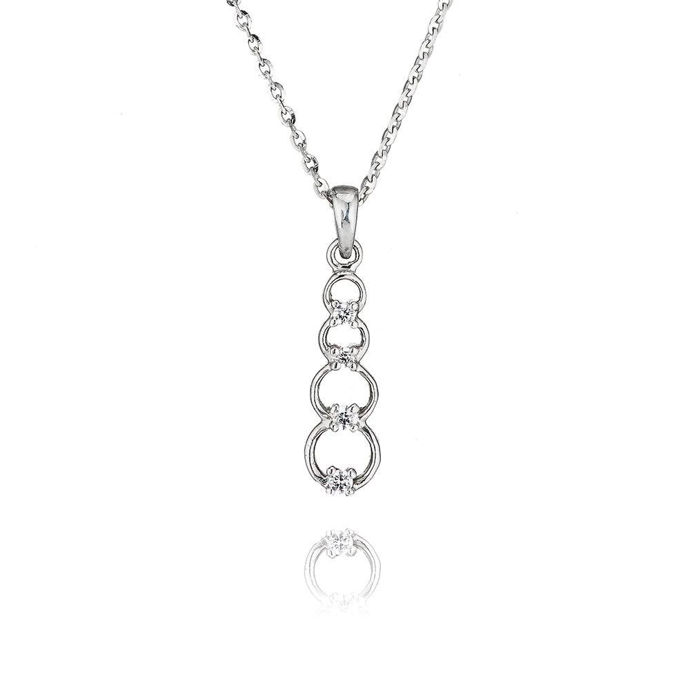 Perfection Silver Four Rings Pendant & Chain