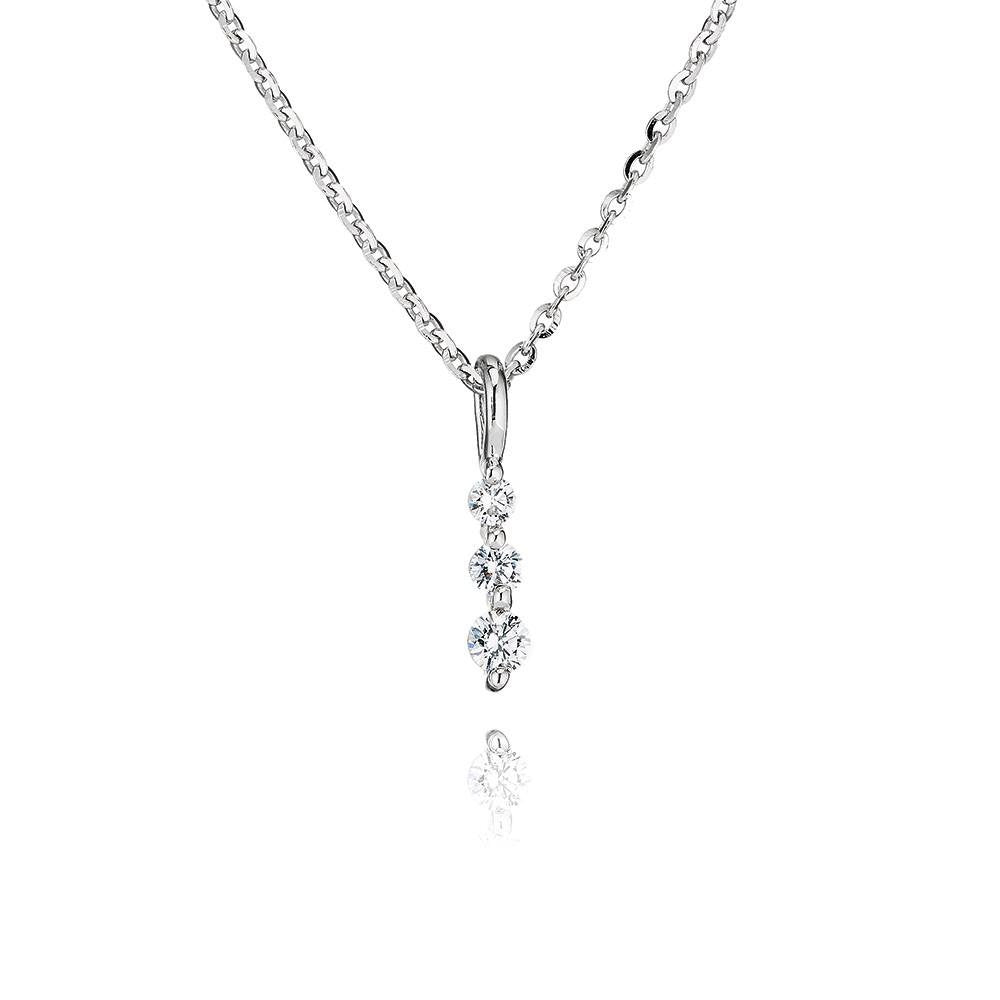 Perfection Silver Trilogy Bar Pendant & Chain
