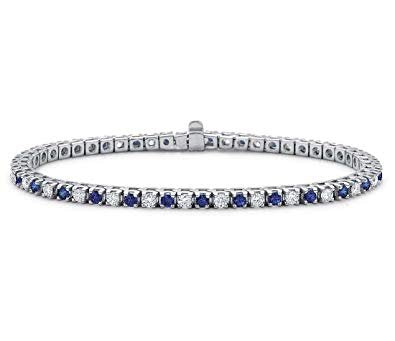 Sapphire and 2.14ct Diamond Tennis Bracelet (Br100s)