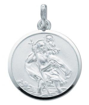 Silver Round St Christopher Pendant