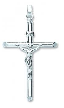 Silver Tubular Crucifix (G6816)