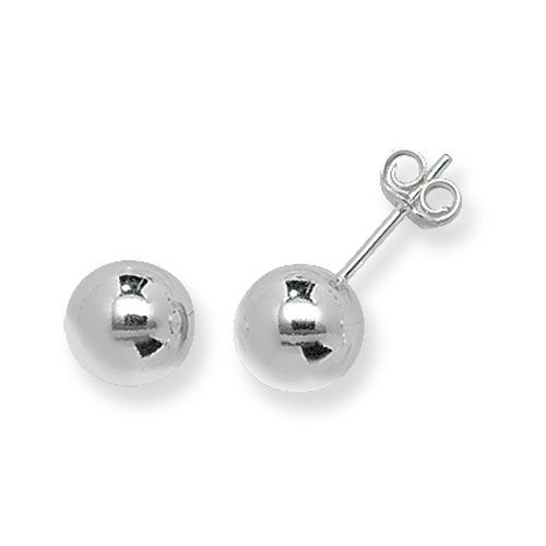 Silver 8mm Ball Stud Earrings (G5514)